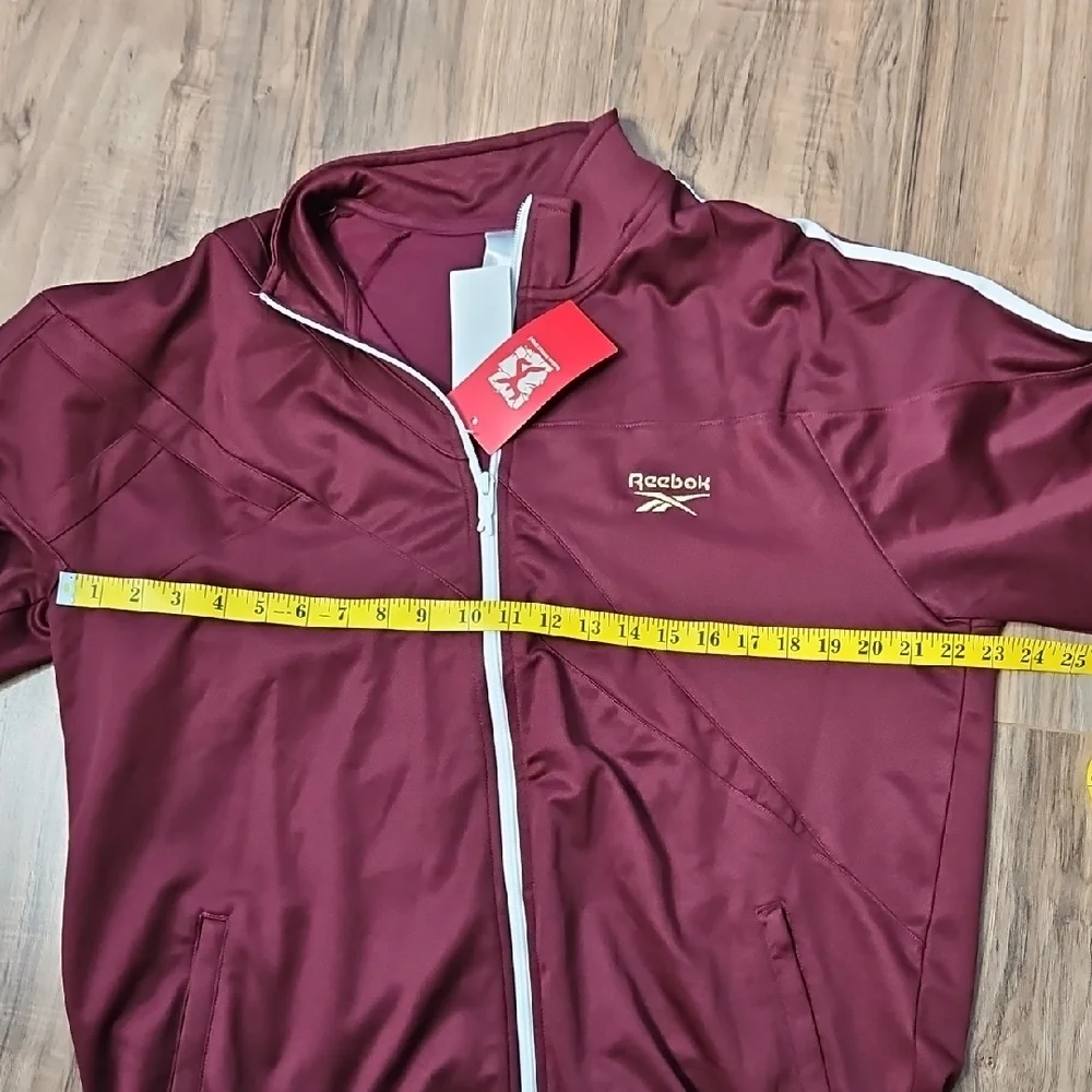 Reebok Men's Hip Hop Track Performance Jacket in Burgundy Large NWT